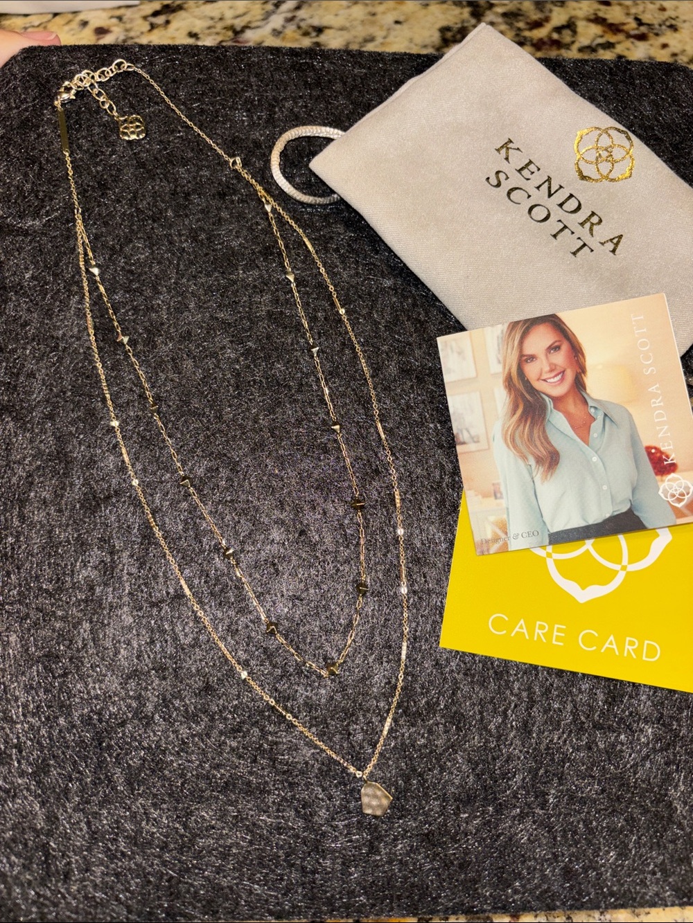 Kendra Scott Gold Layered Teardrop Necklace